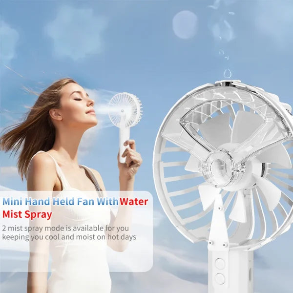 Handheld Spray Fan Creative Gift Students Portable Desktop Outdoor Humidifying Table Small Diplo pore Fan