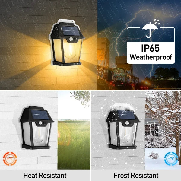 Human Body Induction Solar Wall Lamp Ip65 Waterproof Tungsten Filament Lamp Induction Lamp Villa Lighting Night Light Hw 999-1w